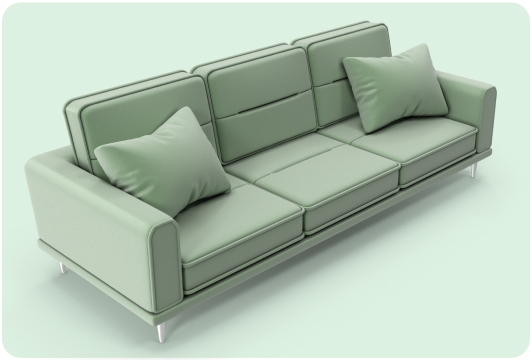 3D Product Rendering of Sofa Furniture